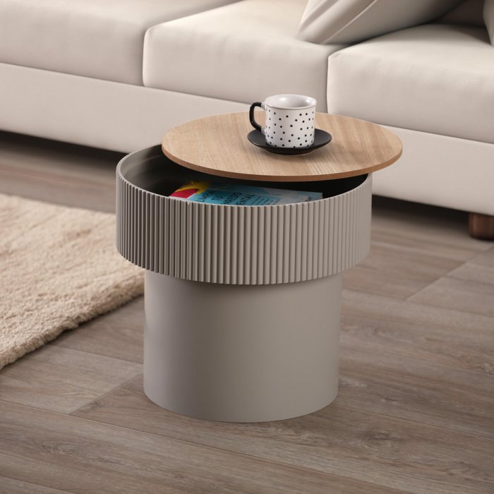 Mesa auxiliar leslie gris 38,5 cm