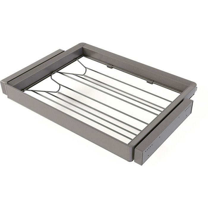Zapatero extraíble lateral emuca quartz inox para 4 pares 66.2-68.8x14x45.5 cm