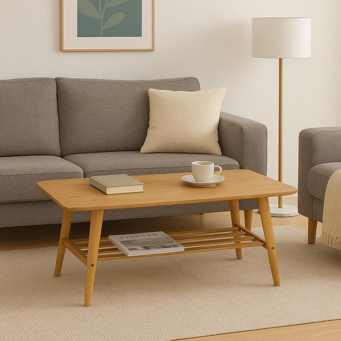 Mesa auxiliar ural de 50x100x40 cm de color claro