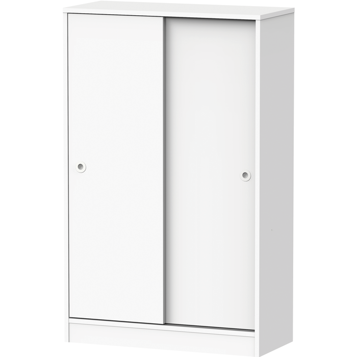 Armario puerta corredera basic multiusos 74x120x33cm con 2 puertas color blanco