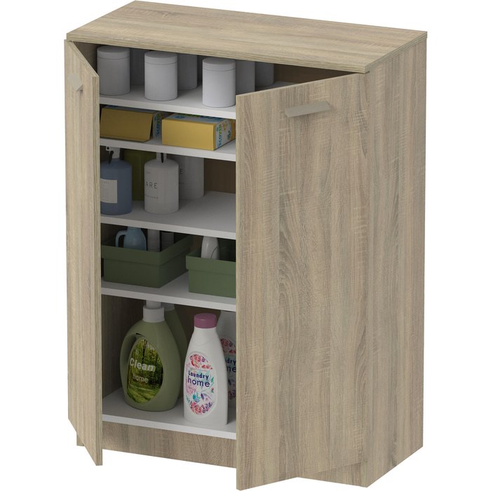 Mueble auxiliar con 2 puertas 74x101x36 cm color roble