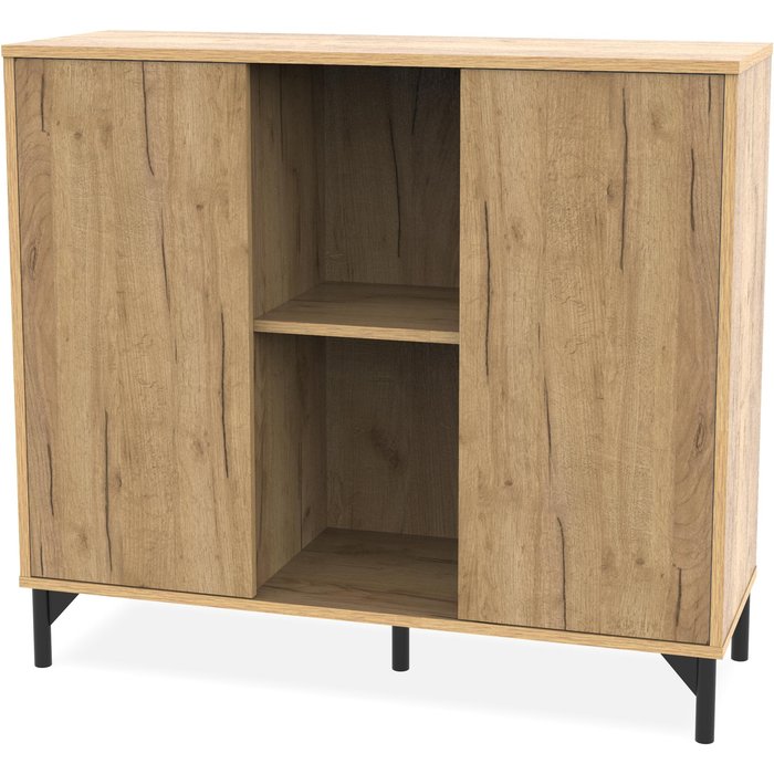 Aparador osaka kraft con 2 puertas 90x100x35 cm color roble