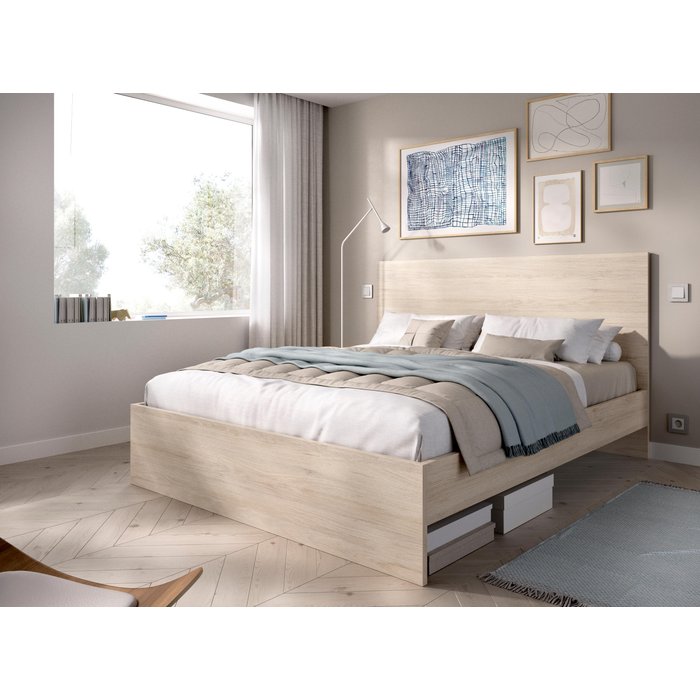 Estructura de cama lago de 146x100x195,5 cm de color natural