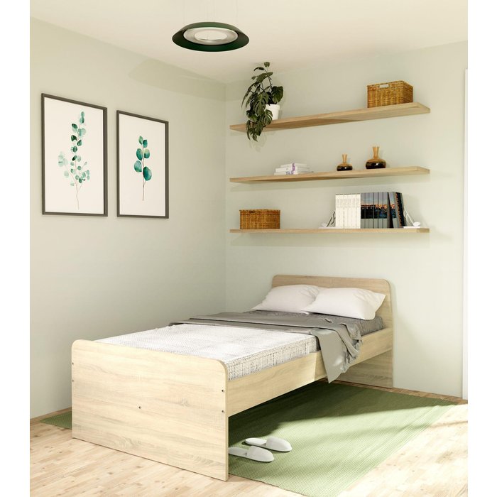 Estructura de cama dana 107x206x80 cm color roble
