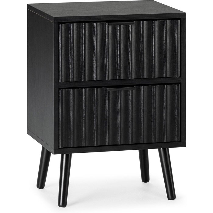 Mesita de noche lluvia 2 cajones color negro