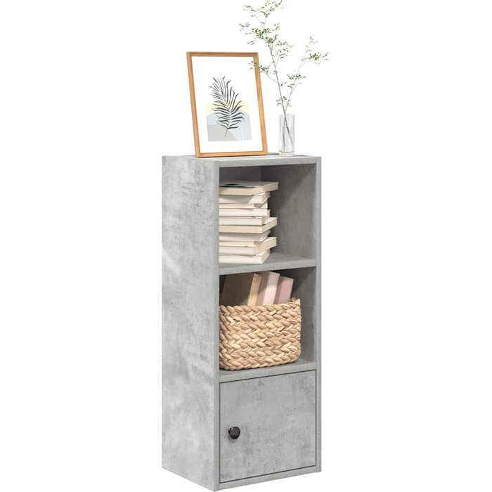Librería gris hormigón 31x24x77 cm de madera contrachapada