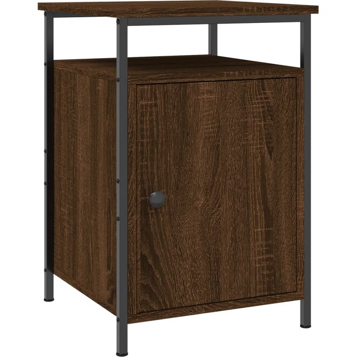 Mesita de noche madera contrachapada marrón roble 40x42x60 cm - comfortxl