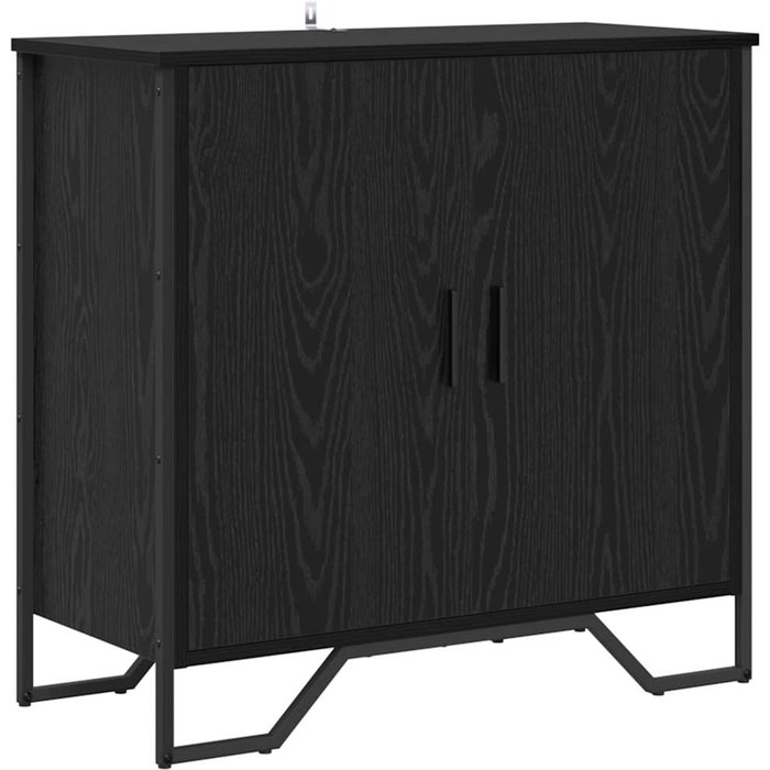 Vitrina | aparador roble negro 78 x 35.5 x 74.5 cm madera contrachapada