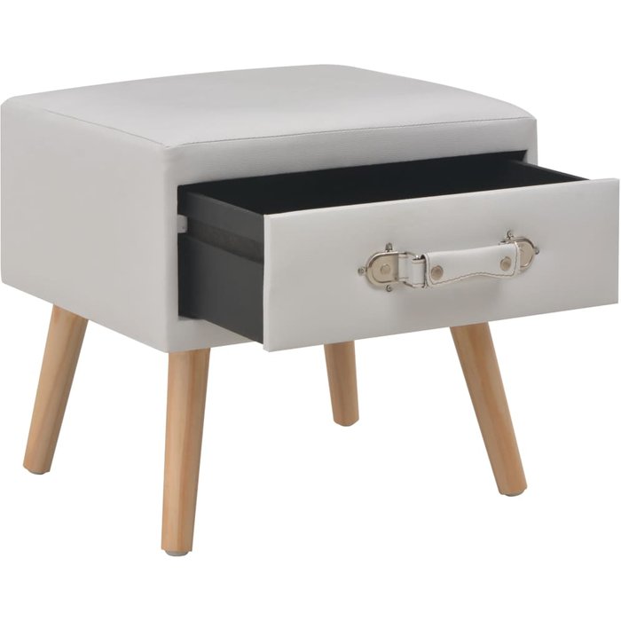 Mesita de noche blanco 40x35x40 cm polipiel