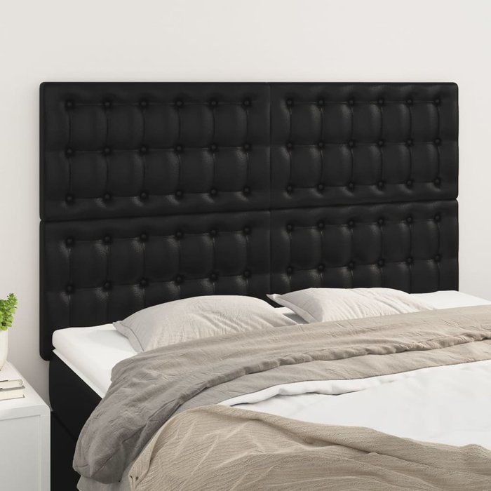 Maison exclusive - cabecero de cama negro 144x5x118/128 cm piel sintética