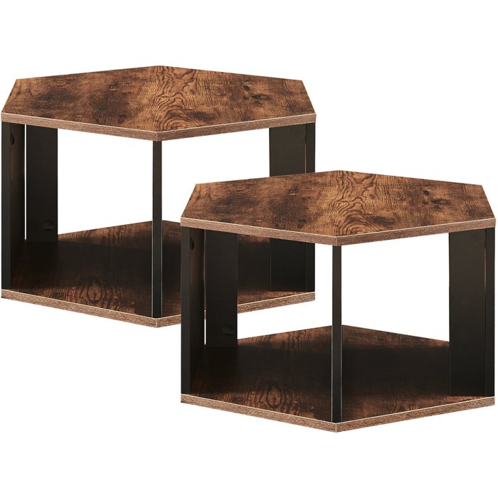 Juego de 2 mesas de centro efecto nogal negro 03_0010603