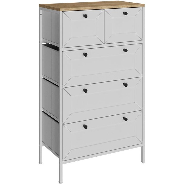 Vicco cómoda belaro, blanco, 56 x 95 cm con 5 cajones