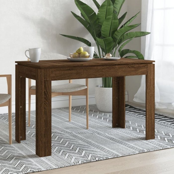 Vidaxl mesa de comedor madera de ingeniería marrón roble 120x60x76 cm