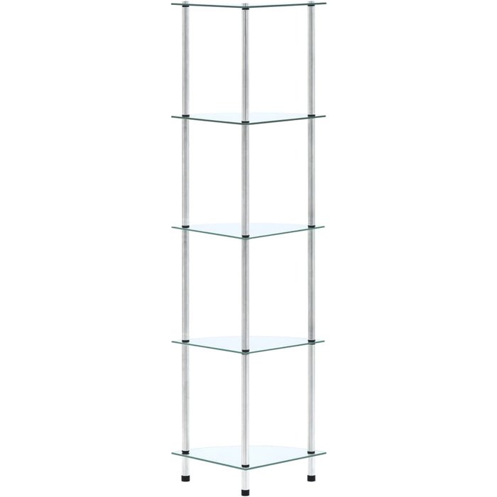 Estantería 5 niveles cristal templado transparente 30x30x130 cm – comfortxl