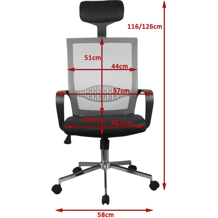 Silla de oficina ocf9 de malla roja
