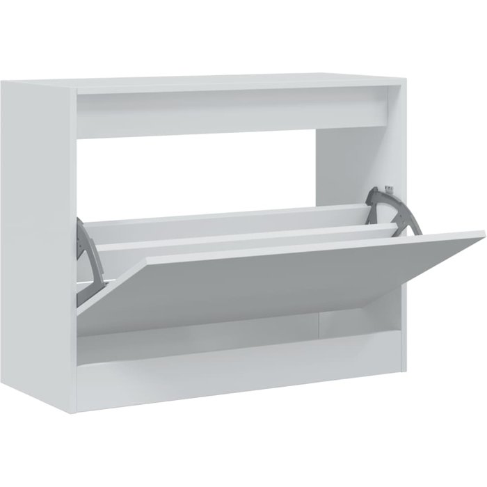 Zapatero de madera compuesta blanca 80x34x63 cm - comfortxl