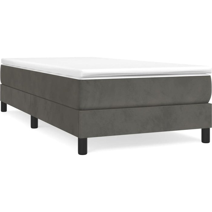 Estructura de cama sin colchón terciopelo gris oscuro 90x190 cm — comfortxl