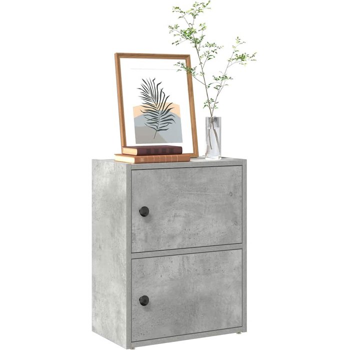 Maison exclusive - estantería de madera de ingeniería gris hormigón 40x24x52 cm