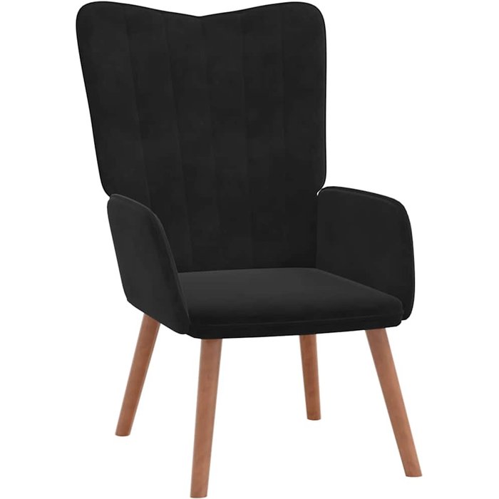 Silla de relax | sillón de relax de terciopelo negro cfw383948