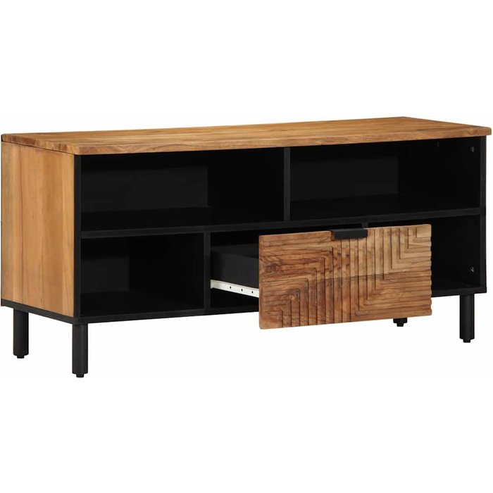Maison exclusive - unidades de tv madera de acacia sólida 100 x 33,5 x 46 cm
