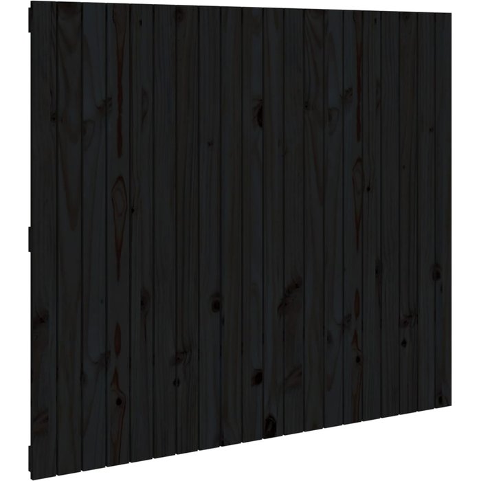 Cabecero de cama pared madera maciza pino negro 127,5x3x110 cm - comfortxl