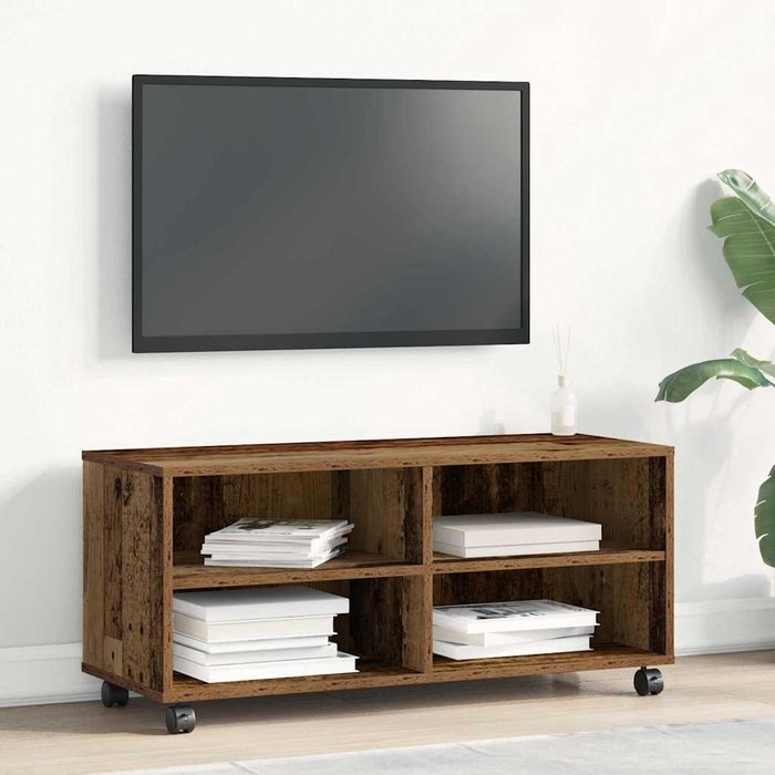 Mueble de tv marrón, 90 x 35 x 40,5 cm, madera de ingeniería