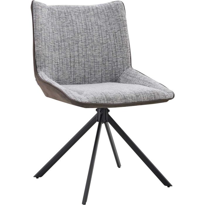 Silla arifa tapizada gris claro y marron suave