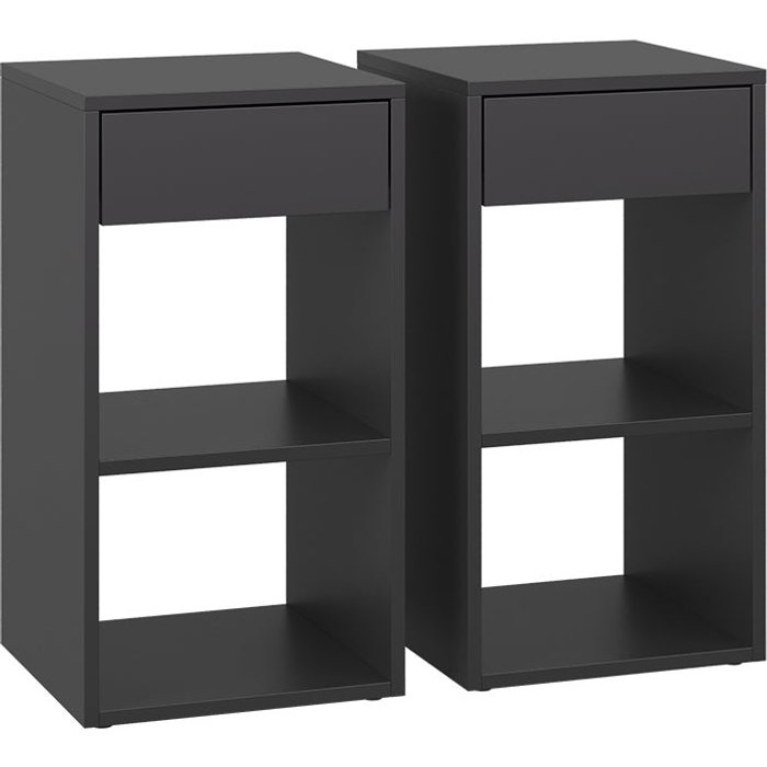 Vicco mesilla de noche dany, antracita, lote de 2