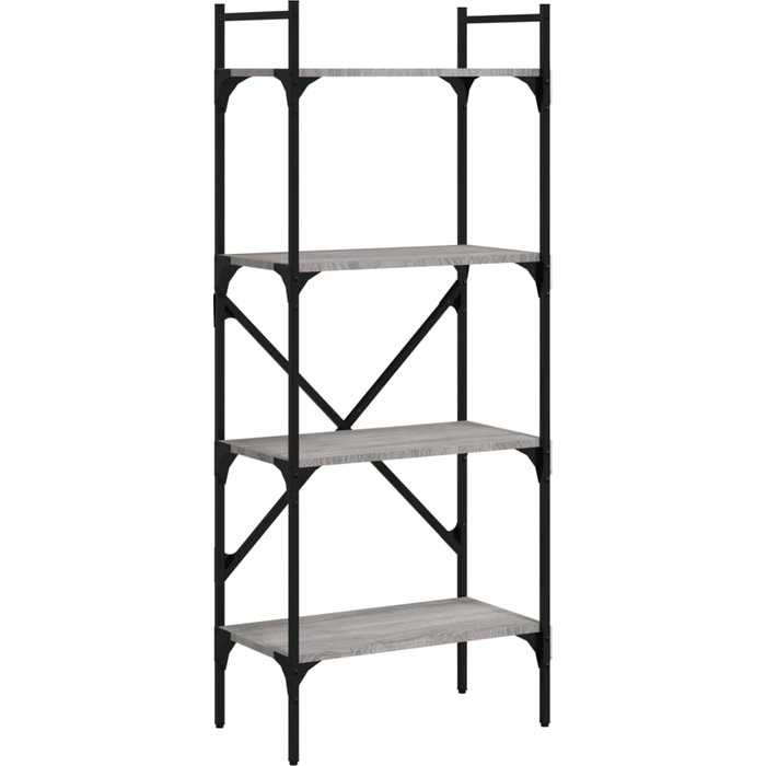 Librería 4 estantes madera gris sonoma 56x31,5x138,5 cm – comfortxl