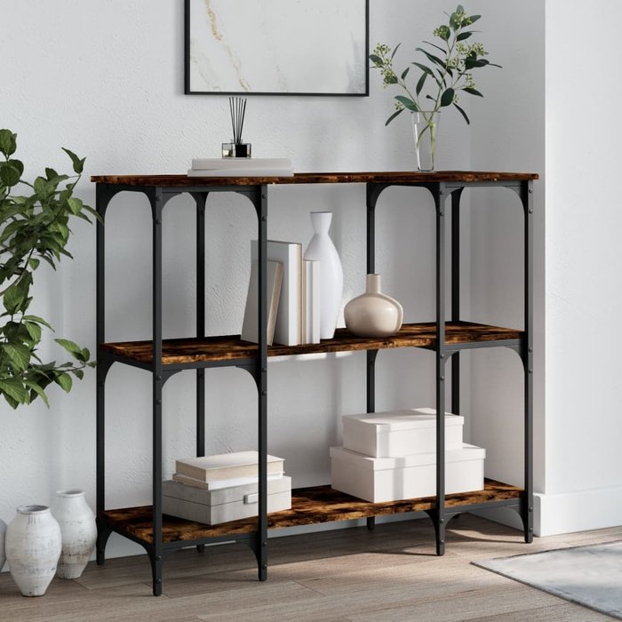 Maison exclusive - mesa consola madera de ingeniería roble ahumado 102x35x90 cm