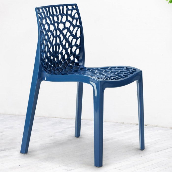 Silla apilable moderna jardina-color negro