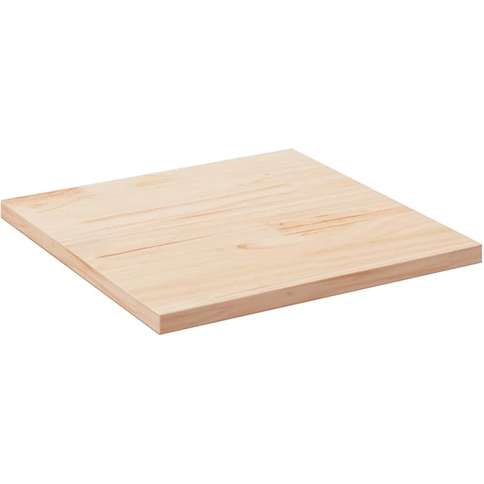 Tablero de mesa cuadrado de madera maciza de pino de 80x80x2,5 cm