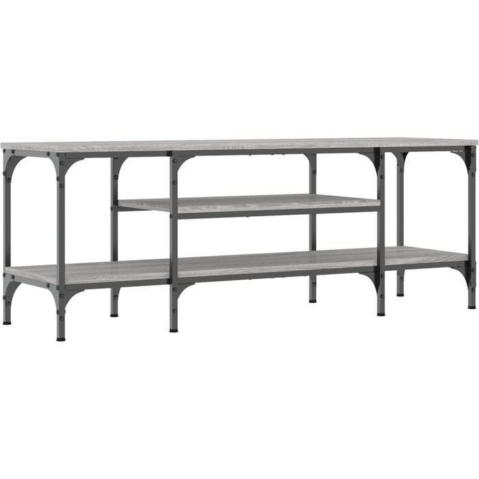 Mueble tv sonoma gris 121x35x45 cm madera contrachapada y hierro