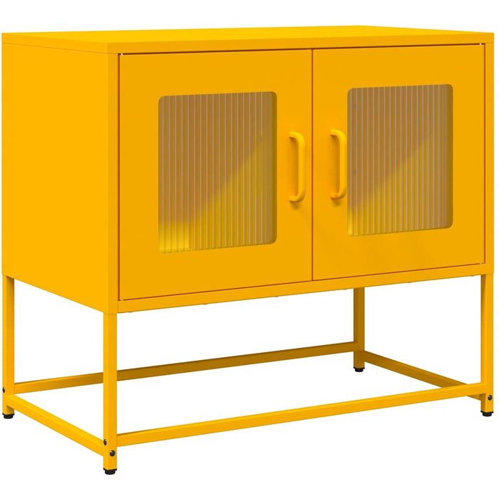 Mueble tv acero laminado en frío amarillo mostaza 68x39x60,5 cm - comfortxl