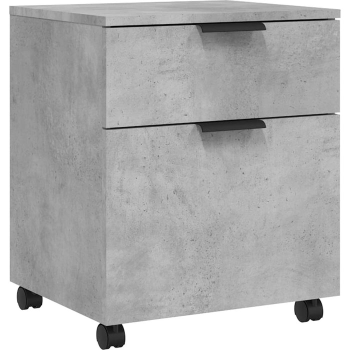 Archivador ruedas madera contrachapada gris hormigón 45x38x54cm