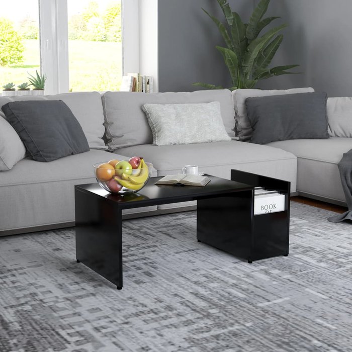 Maison exclusive - mesa de centro madera contrachapada negro 90x45x35 cm