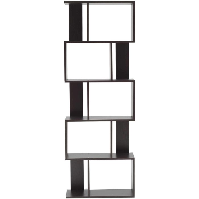 Estantería biblioteca rebecca mobili 5 estantes marrón wengué 172,5x60x24,5