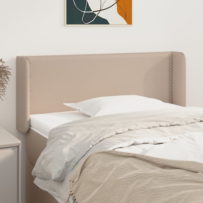 Cabecero con orejas cappuccino 83x16x78/88 cm polipiel