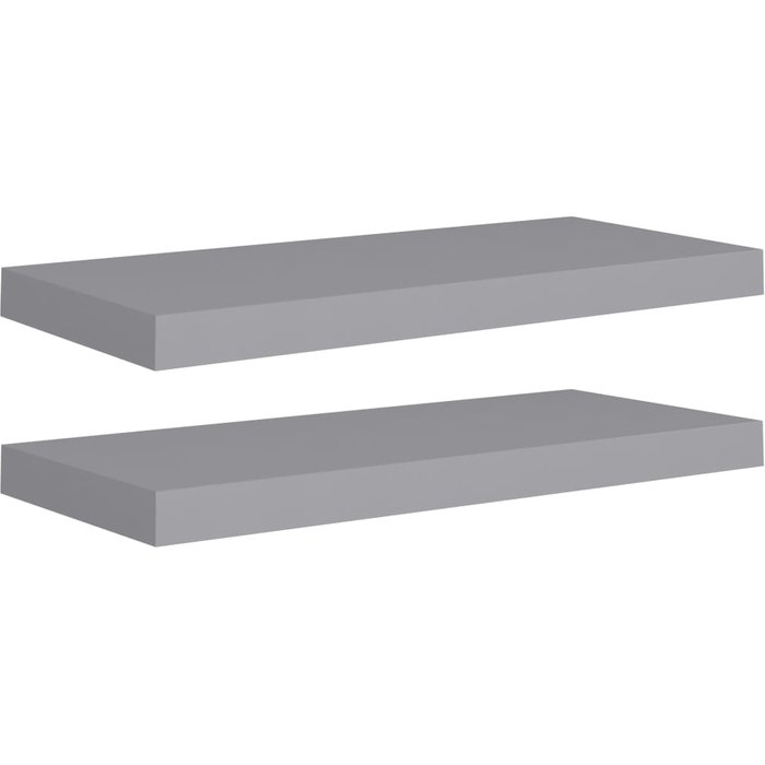 Estante flotante pared 2 uds gris mdf 60x23,5x3,8 cm