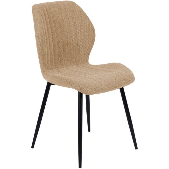 Silla jole beige con patas de metal negro 47x58x85