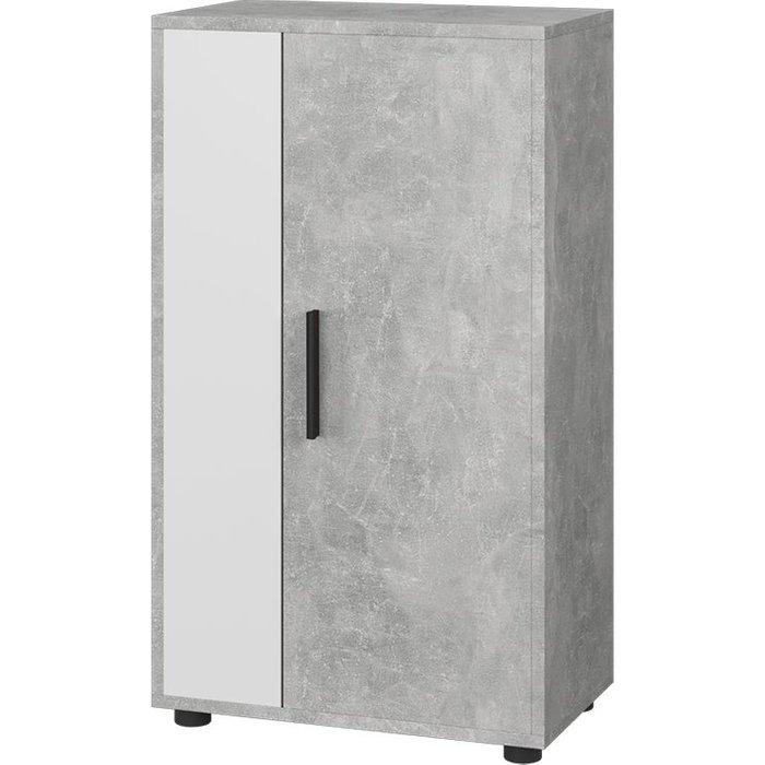 Vicco cómoda berno, hormigón/blanco, 50.1 x 87.3 cm con 2 compartimentos