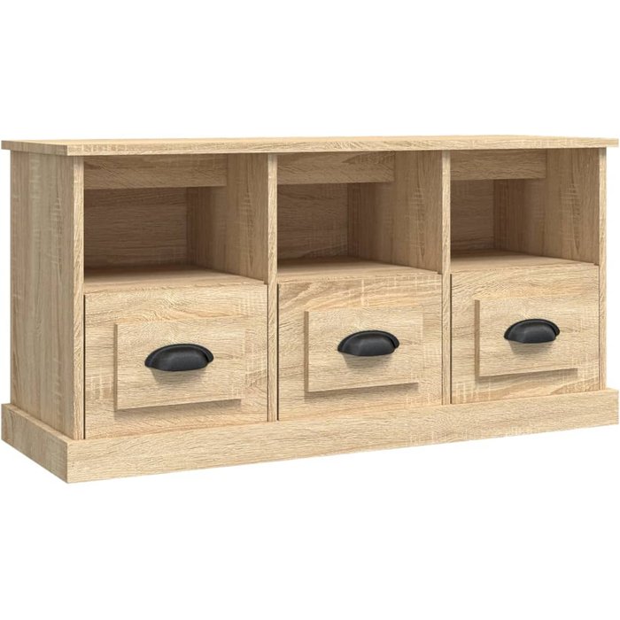 Mueble para tv madera contrachapada roble sonoma 100x35x50 cm - comfortxl