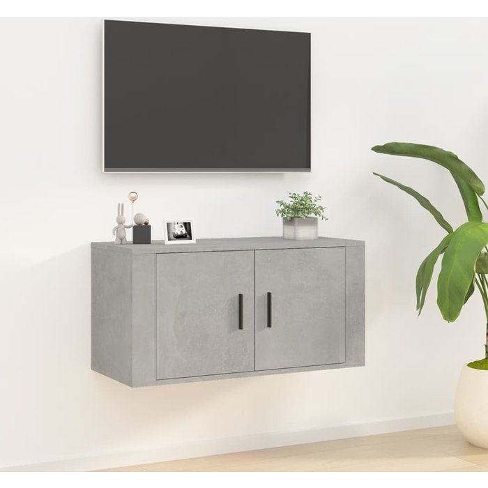 Maison exclusive - mueble para tv de pared gris hormigón 80x34,5x40 cm