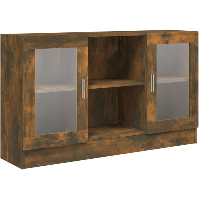 Vitrina madera contrachapada roble ahumado 120x30,5x70 cm - comfortxl