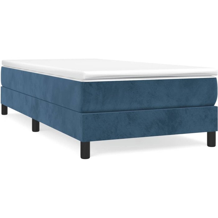Estructura de cama sin colchón terciopelo azul oscuro 90x200 cm — comfortxl