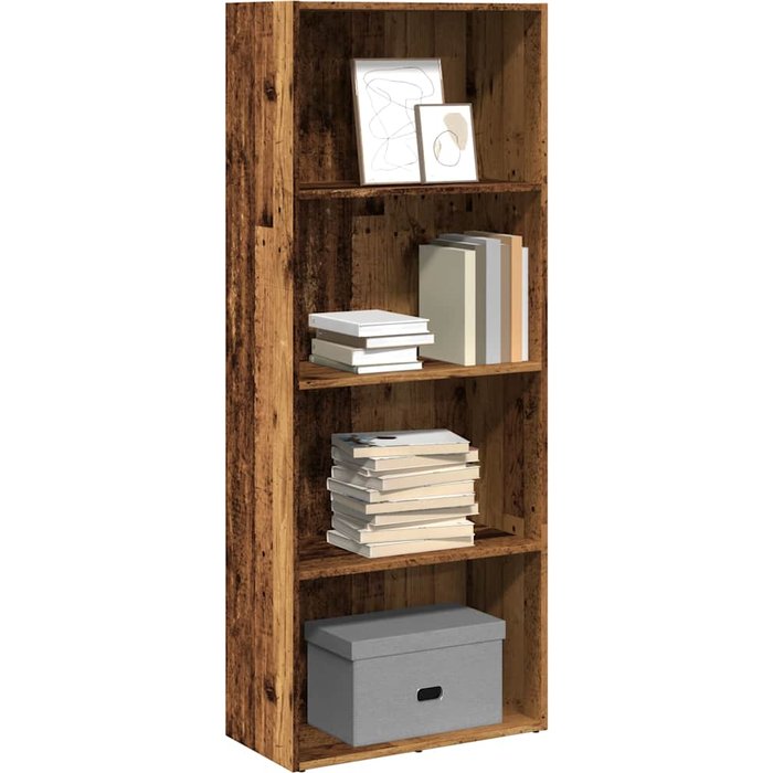 Librería de madera reciclada, 60x30x152 cm, madera de ingeniería. - pangivo