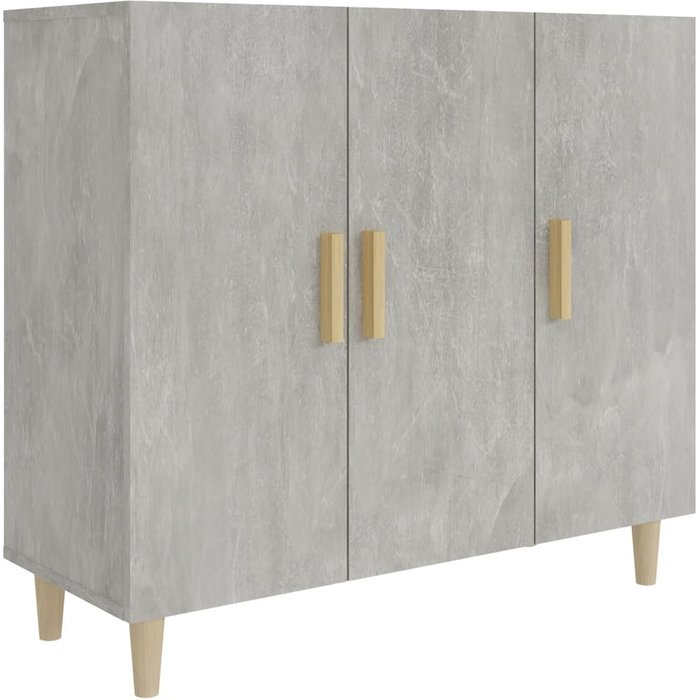 Aparador de madera de ingeniería gris hormigón 90x34x80 cm - comfortxl