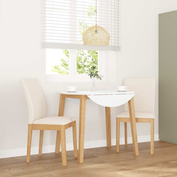 Vidaxl sillas de comedor con cojines 2 uds madera maciza caucho