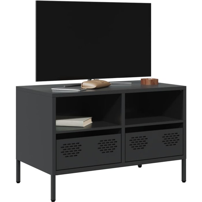 Mueble para tv acero laminado en frío negro 68x39x43,5 cm vidaxl