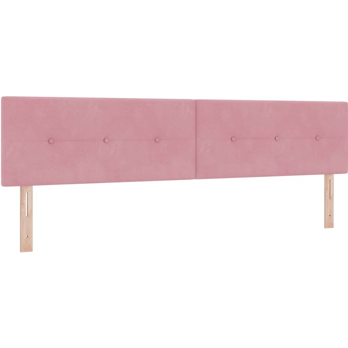 Cabecero cama - mueble cabecero led con tiras led manual rosa 200 cm terciopelo